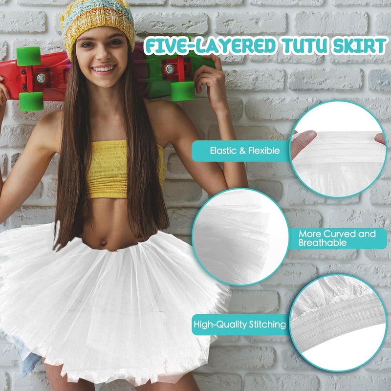 Fynnsure Tutu Skirts for Women 5 Layered Tutu 80s Outfit Adult Halloween Costume Women Tulle Skirt Puffy Skirts Dance Skirt - Image 3